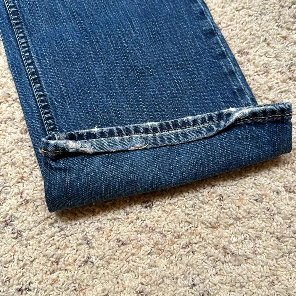 Good used condition American eagle factory distressed bootcut jeans. - Picture 10 of 11